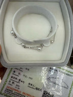 STARRY JEWELRY Solid Silver S925 Starry Sky Double layer Bracelet with Freshwater Pearl Aurora AK Round
