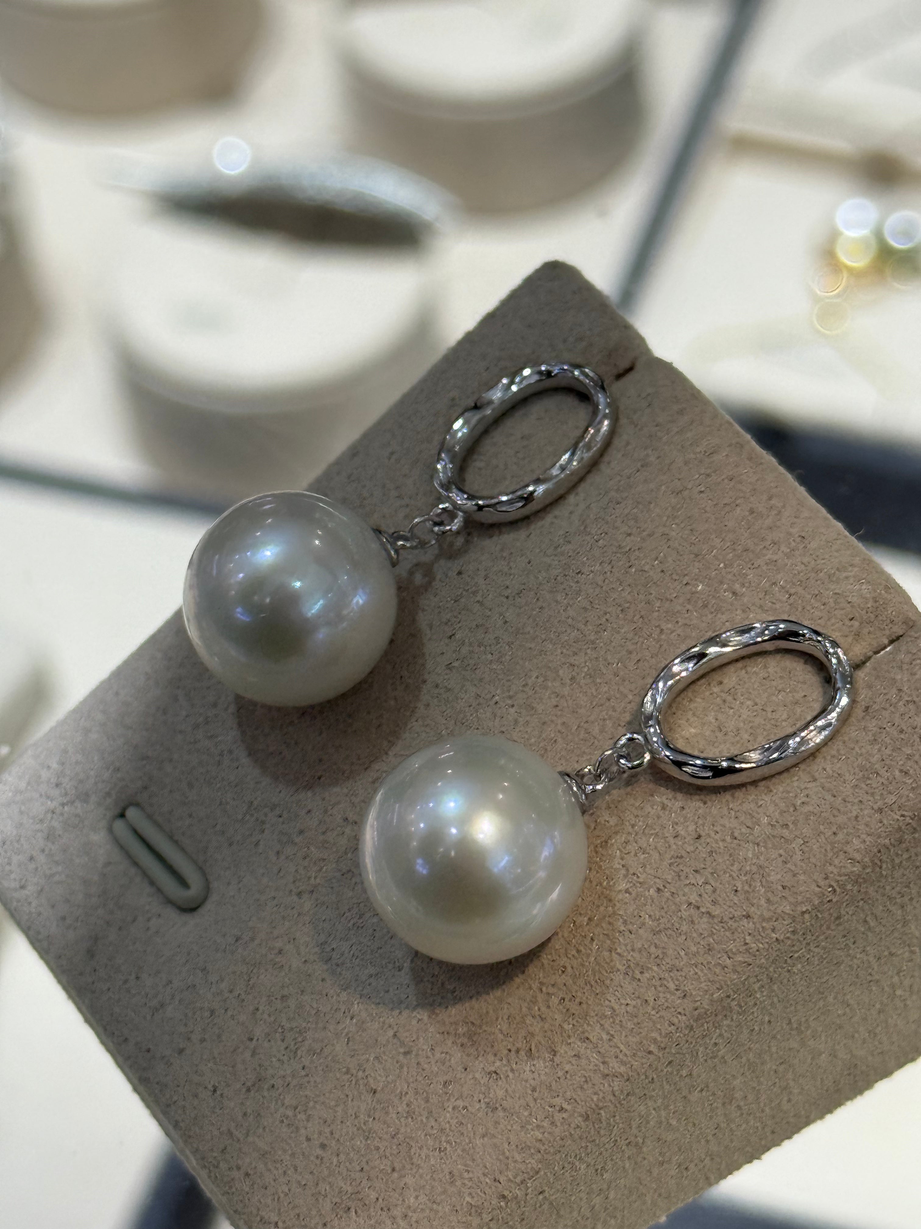 STARRY JEWELRY Natural Freshwater Pearl Earrings Earrings Earstuds 12-13mm Pure Silver S925 Edison Pearl