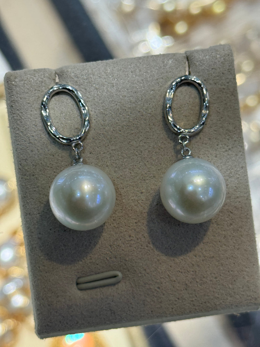 STARRY JEWELRY Natural Freshwater Pearl Earrings Earrings Earstuds 12-13mm Pure Silver S925 Edison Pearl