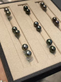 STARRY JEWELRY Natural seawater pearl Tahiti earrings 18k full body gold 8-8.5mm star style