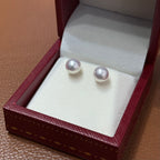 STARRY JEWELRY Sea water natural pearl Akoya round 8-8.5mm daily size 18k earrings extremely strong light