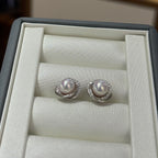 STARRY JEWELRY 【 Round Dance 】 Akoya seawater extremely strong light 7.5-8mm basic flawless sparkling diamond S925 silver