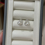 STARRY JEWELRY 【 Fu Lu Shuang Quan 】 Sea water natural pearl Akoya gourd sparkling diamond earrings 6.5-7mm basically flawless