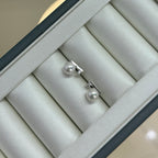 STARRY JEWELRY Single [Balance Beam] Earnail, One Word Earnail, Sea Water Akoya Minimalist Design, Fashionable Style