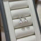 STARRY JEWELRY Akoya seawater pearl earrings 8-8.5mm, extremely strong light, almost flawless temperament, elegant and high-end feeling