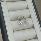 STARRY JEWELRY Akoya seawater pearl earrings 8-8.5mm, extremely strong light, almost flawless temperament, elegant and high-end feeling