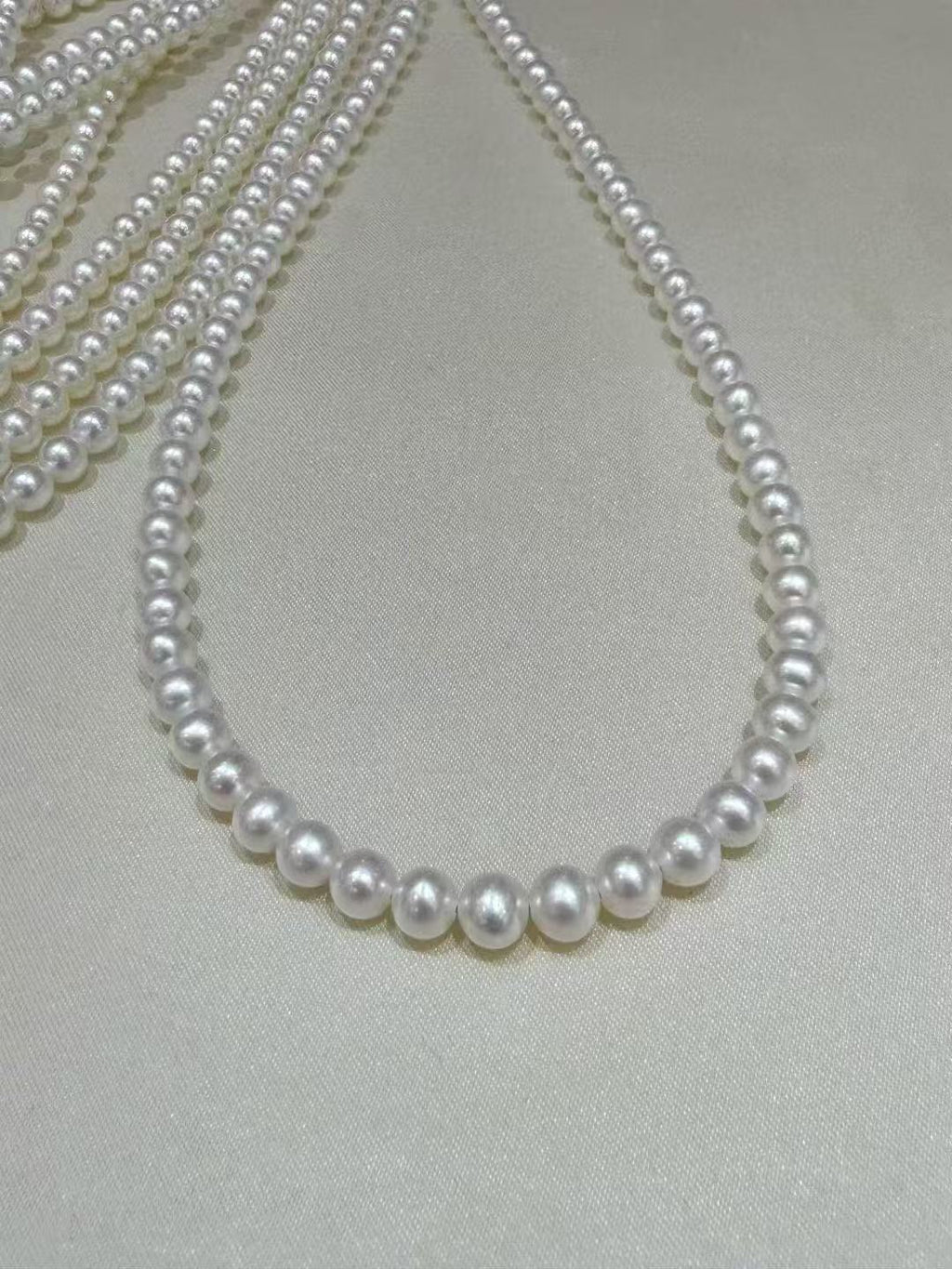STARRY JEWELRY Fresh Natural Freshwater 5-6mm Pearl Millet Chain, Versatile Sterling Silver S925 Clasp