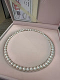 STARRY JEWELRY Natural freshwater pearl necklace 7-8mm, smooth and clean, nearly round, basically flawless, with sterling silver clasp