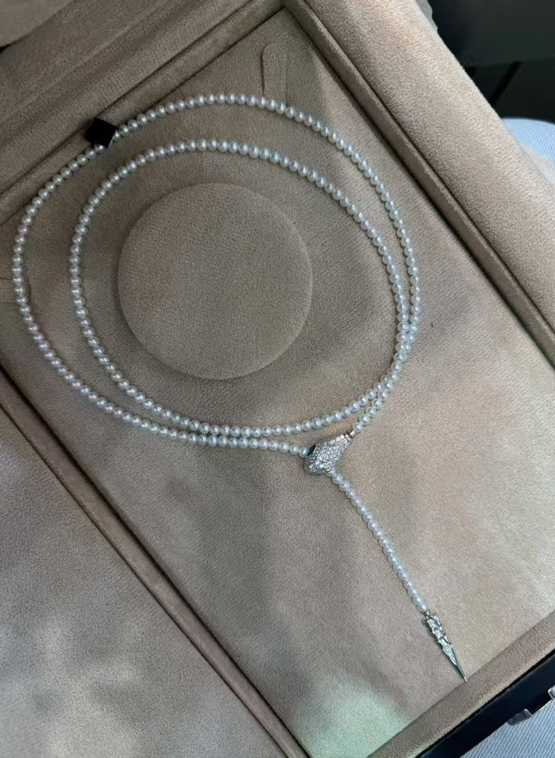 STARRY JEWELRY [Spirited Snake Holding a Pearl] Natural Pearl S925 Exquisite Craftsmanship Snake Xiaomi Long Chain Fashion Match