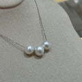 STARRY JEWELRY Natural Freshwater Pearl Smile Necklace 10-11mm Collarbone Necklace Elegant Pearls 14k Gold