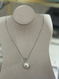 STARRY JEWELRY [Naifu] AU White Flat-Natural Pearl Pendant, Perfectly Round, Basically Flawless, 12-13mm
