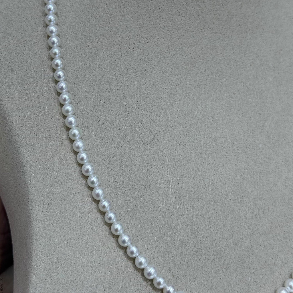 STARRY JEWELRY [Bai Yao] Natural 3.5-4mm Pearl Small Rice Bead Chain Classic Versatile Pure Silver Extension Chain