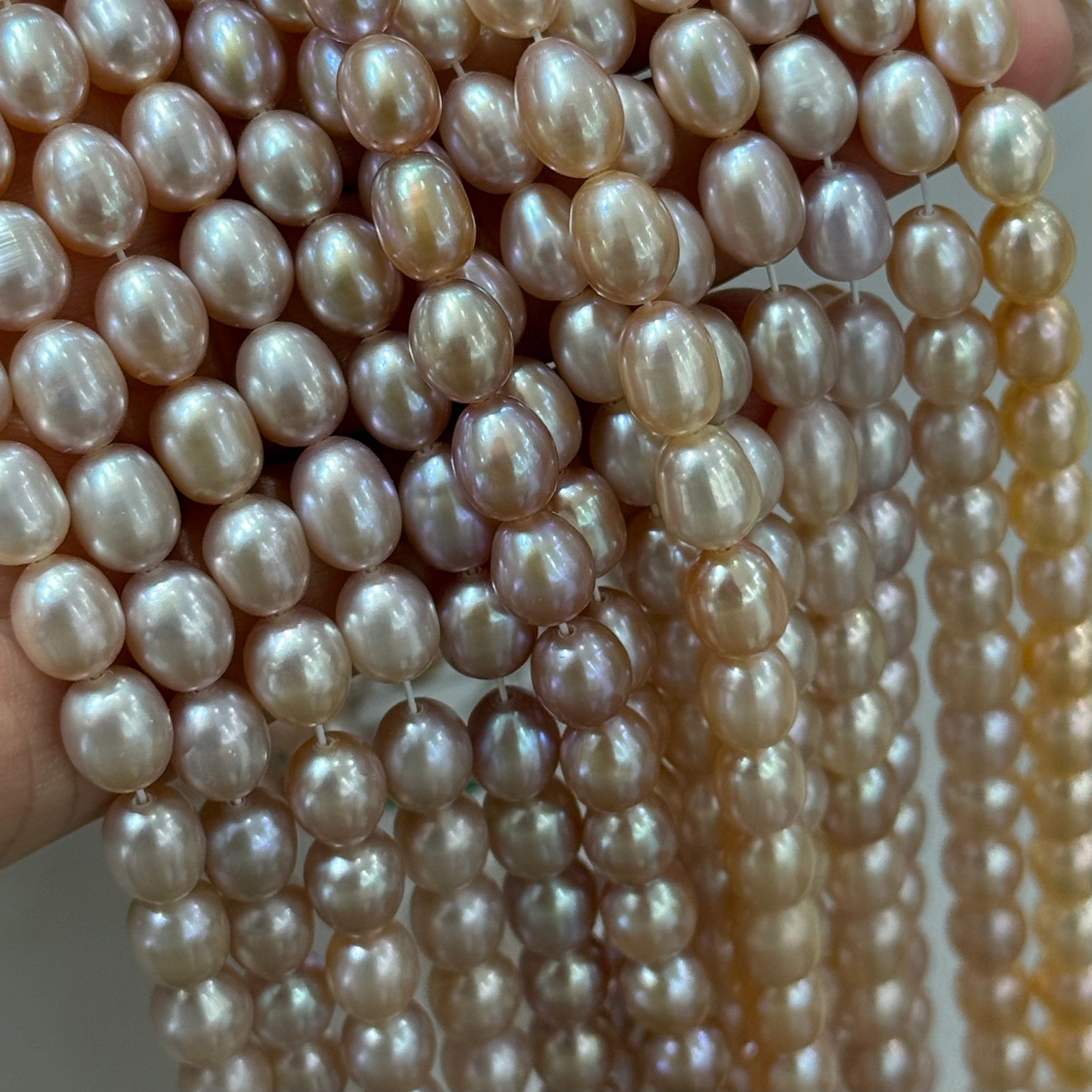 STARRY JEWELRY Natural freshwater pearl necklace, tiny millet-shaped pearls, rare orange-purple color, elegant and clean, delicate.