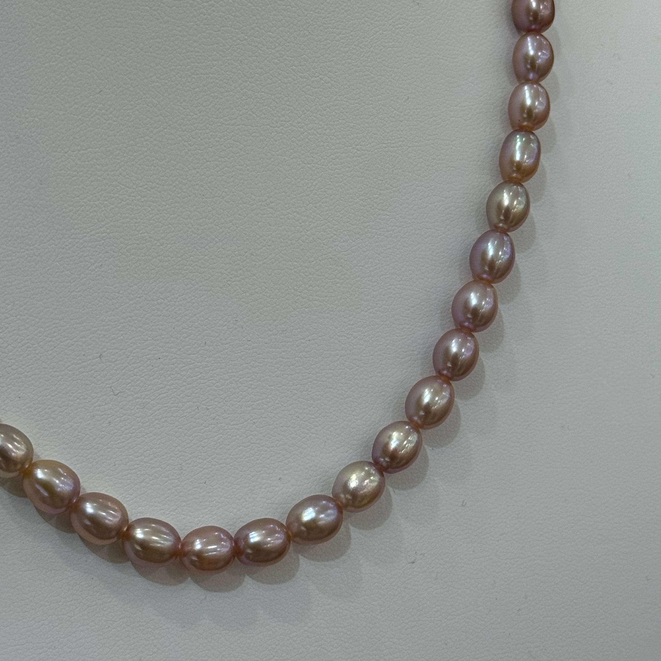 STARRY JEWELRY Natural freshwater pearl necklace, tiny millet-shaped pearls, rare orange-purple color, elegant and clean, delicate.