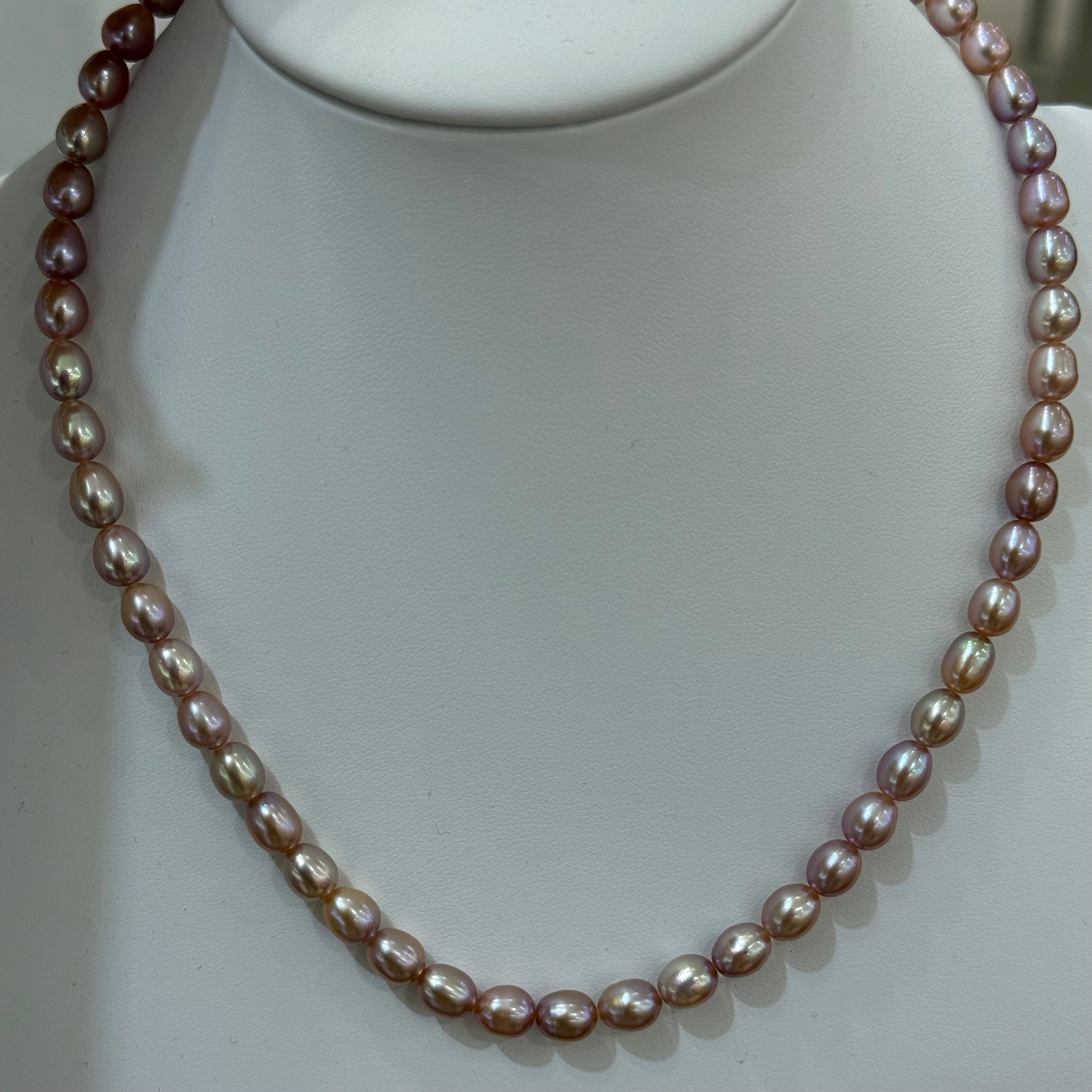 STARRY JEWELRY Natural freshwater pearl necklace, tiny millet-shaped pearls, rare orange-purple color, elegant and clean, delicate.