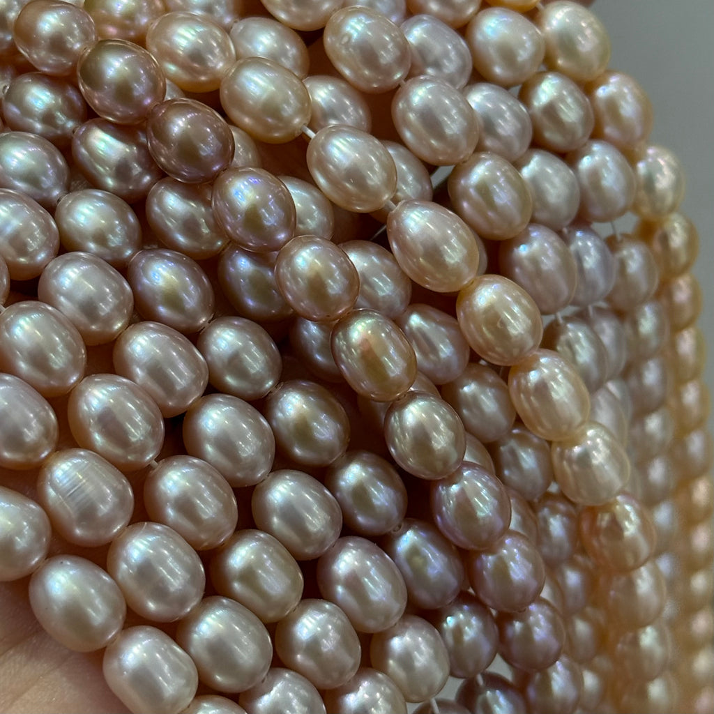 STARRY JEWELRY Natural freshwater pearl necklace, tiny millet-shaped pearls, rare orange-purple color, elegant and clean, delicate.