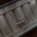 STARRY JEWELRY [Balance Beam] Natural Sea Water Pearl Necklace, Three Pearls, S925, Very Strong Luster, Very Minor Flaws, 6.5-7mm
