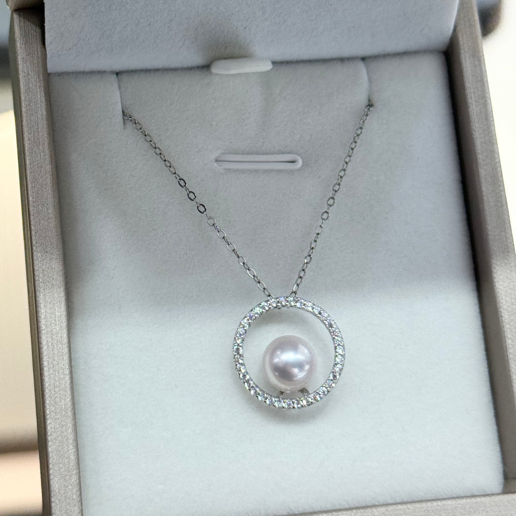 STARRY JEWELRY 【Stellar Hue】Akoya Pearl Necklace - French Choker Chain with 8-8.5mm Delicate Luxury Design