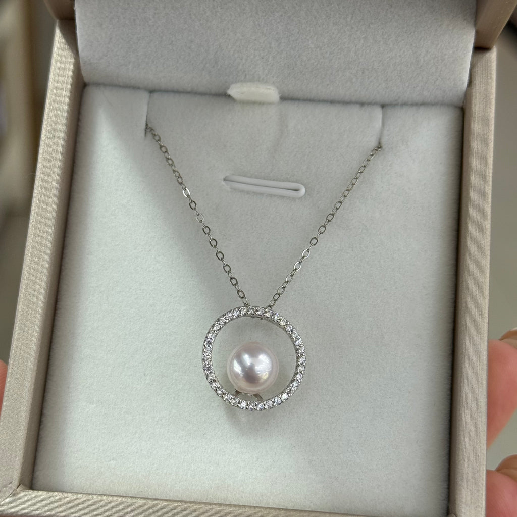 STARRY JEWELRY 【Stellar Hue】Akoya Pearl Necklace - French Choker Chain with 8-8.5mm Delicate Luxury Design