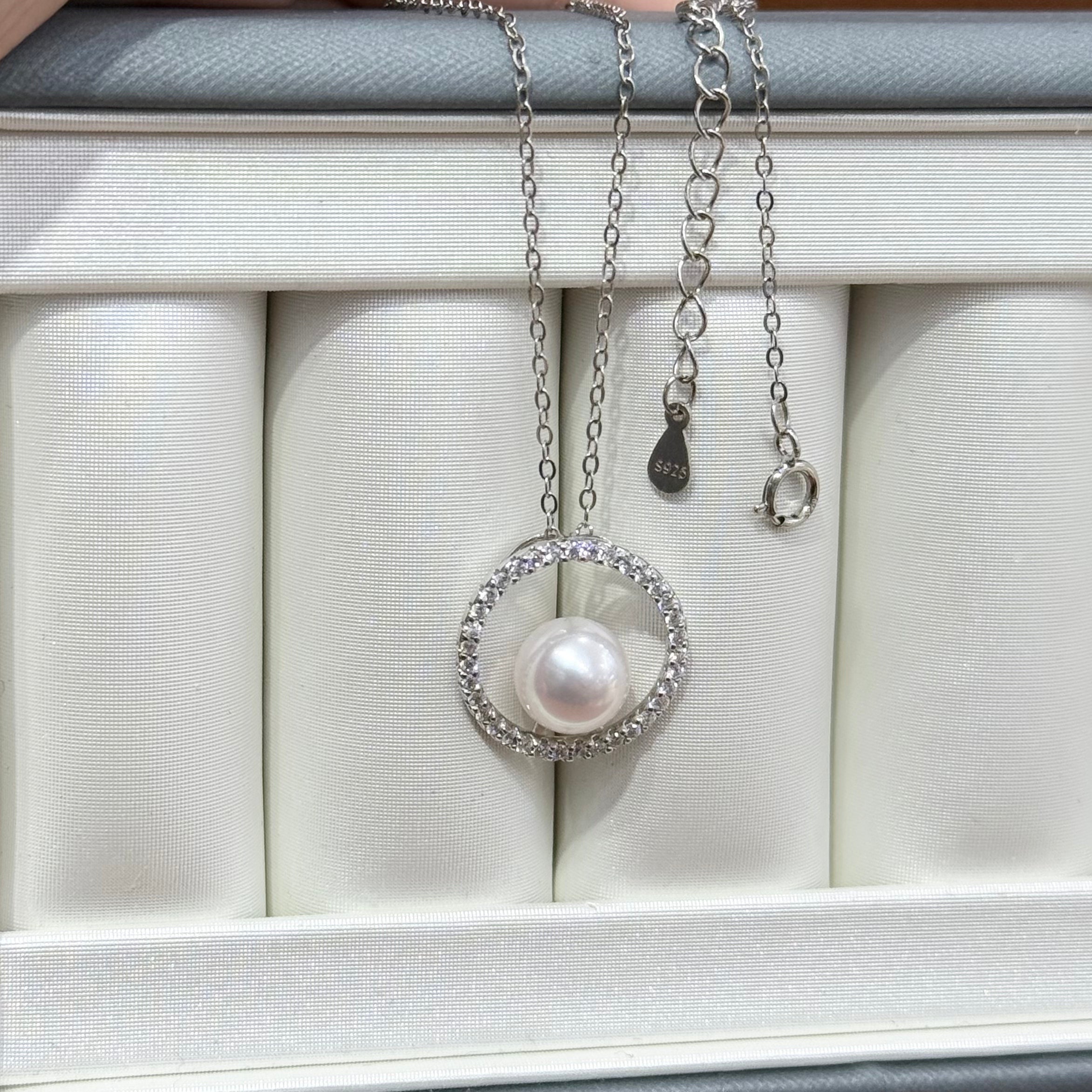 STARRY JEWELRY 【Stellar Hue】Akoya Pearl Necklace - French Choker Chain with 8-8.5mm Delicate Luxury Design