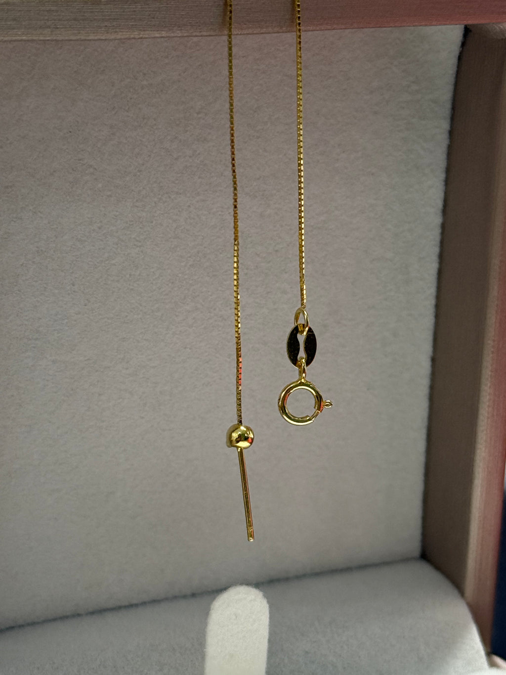 STARRY JEWELRY Lost: Akoya Classic Princess Cut 18K Yellow Gold Natural Seawater Pearl Necklace 8.5-9mm