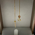 STARRY JEWELRY Lost: Akoya Classic Princess Cut 18K Yellow Gold Natural Seawater Pearl Necklace 8.5-9mm