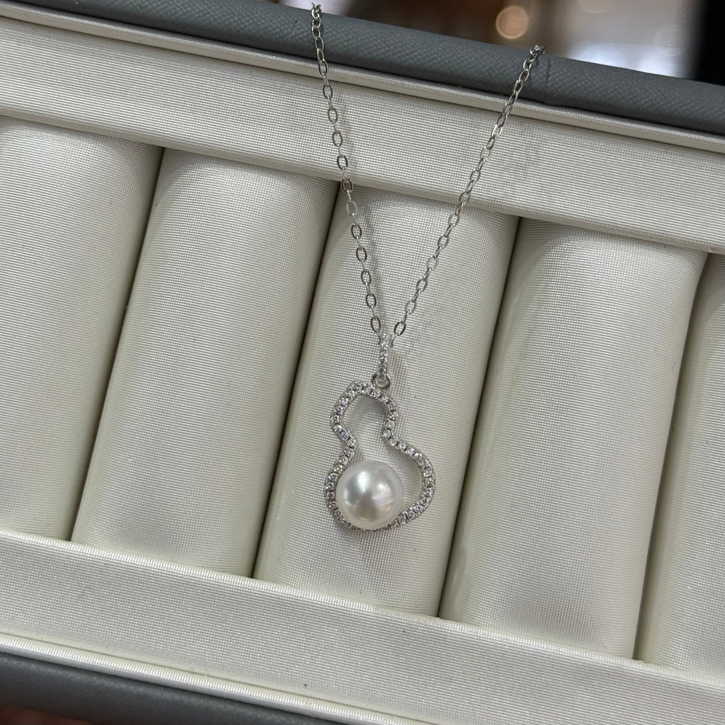 STARRY JEWELRY Starry natural seawater pearl akoya gourd pendant necklace collarbone chain 7-8mm