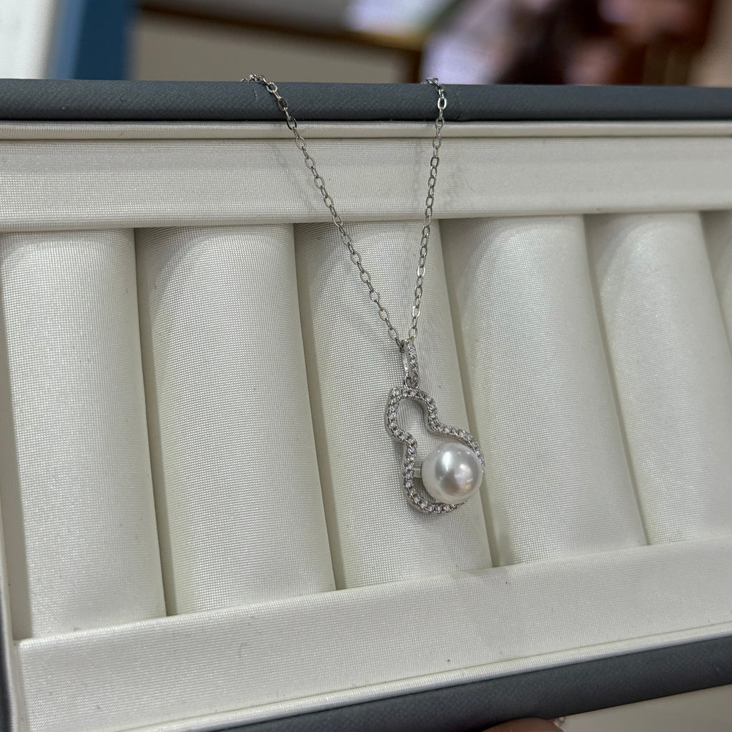 STARRY JEWELRY Starry natural seawater pearl akoya gourd pendant necklace collarbone chain 7-8mm