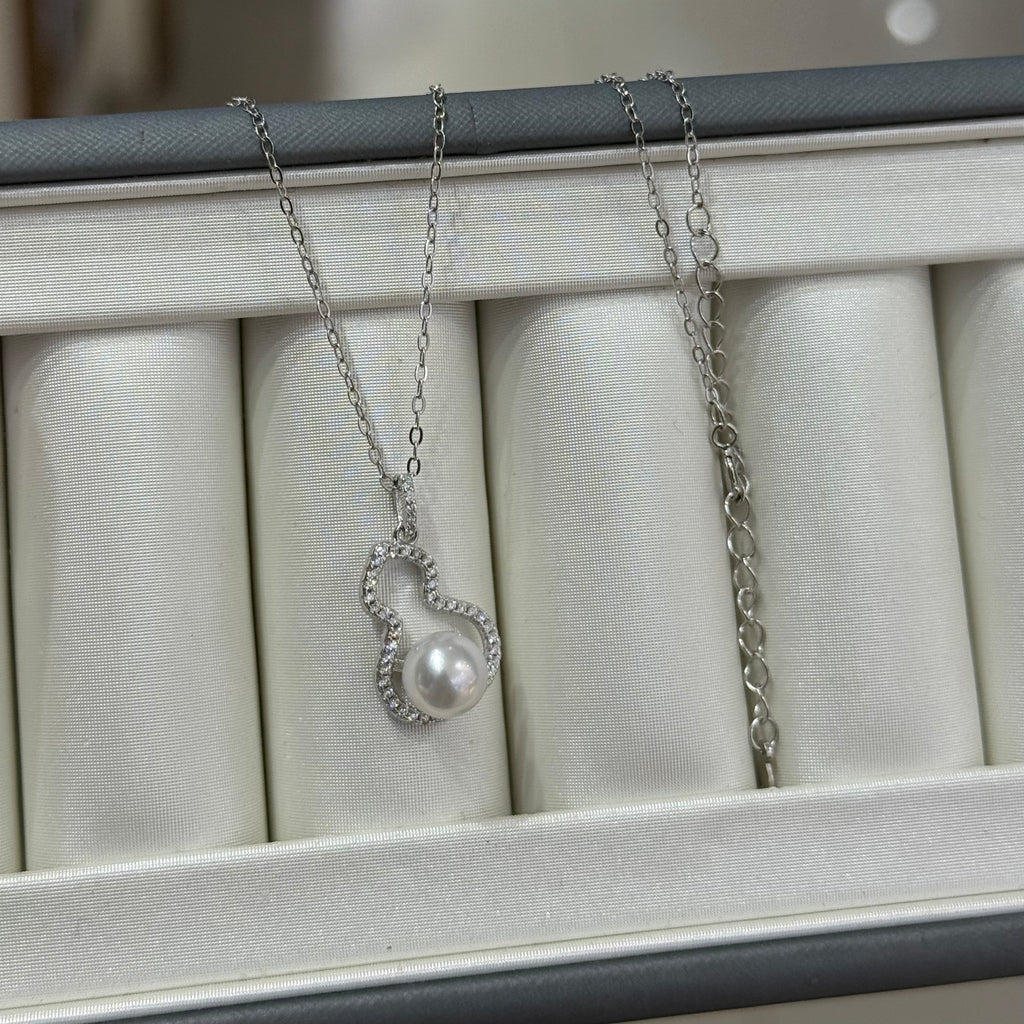 STARRY JEWELRY Starry natural seawater pearl akoya gourd pendant necklace collarbone chain 7-8mm