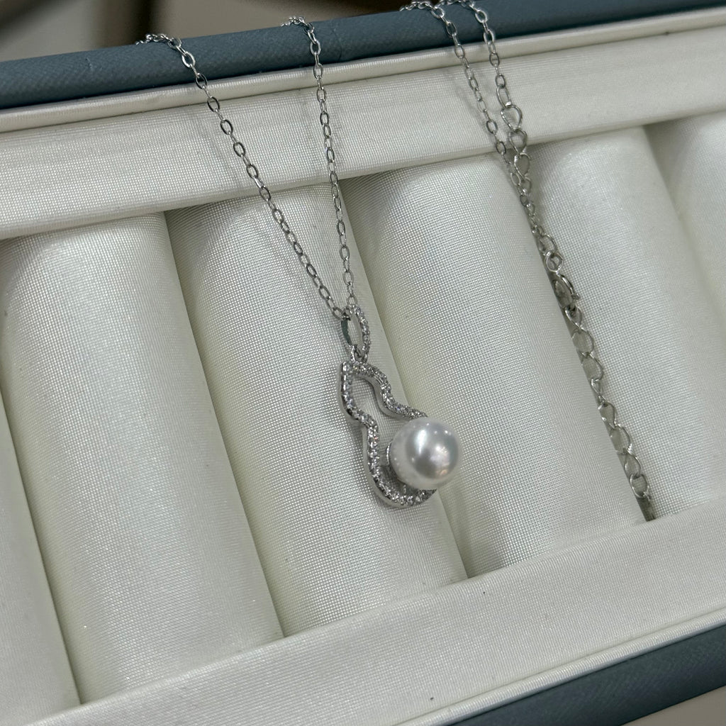 STARRY JEWELRY Starry natural seawater pearl akoya gourd pendant necklace collarbone chain 7-8mm