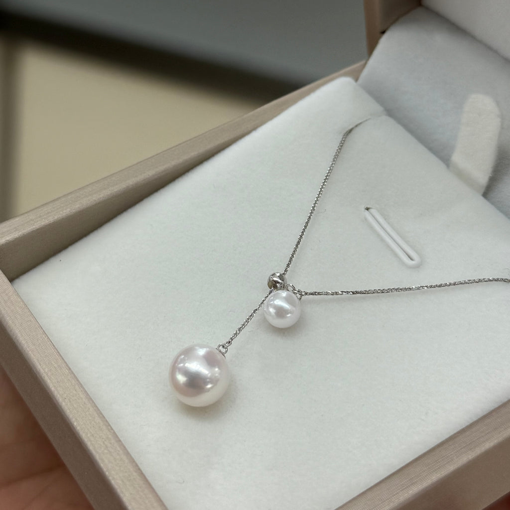 STARRY JEWELRY 【 Siyuan 】 Natural seawater pearl necklace Akoya temperament 18k white Y-shaped chain 5-8.5mm