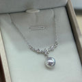 STARRY JEWELRY 【 Zhenxi 】 The sea water is really abundant, Akoya pearl pendant necklace temperament sparkling diamond 8-8.5mm