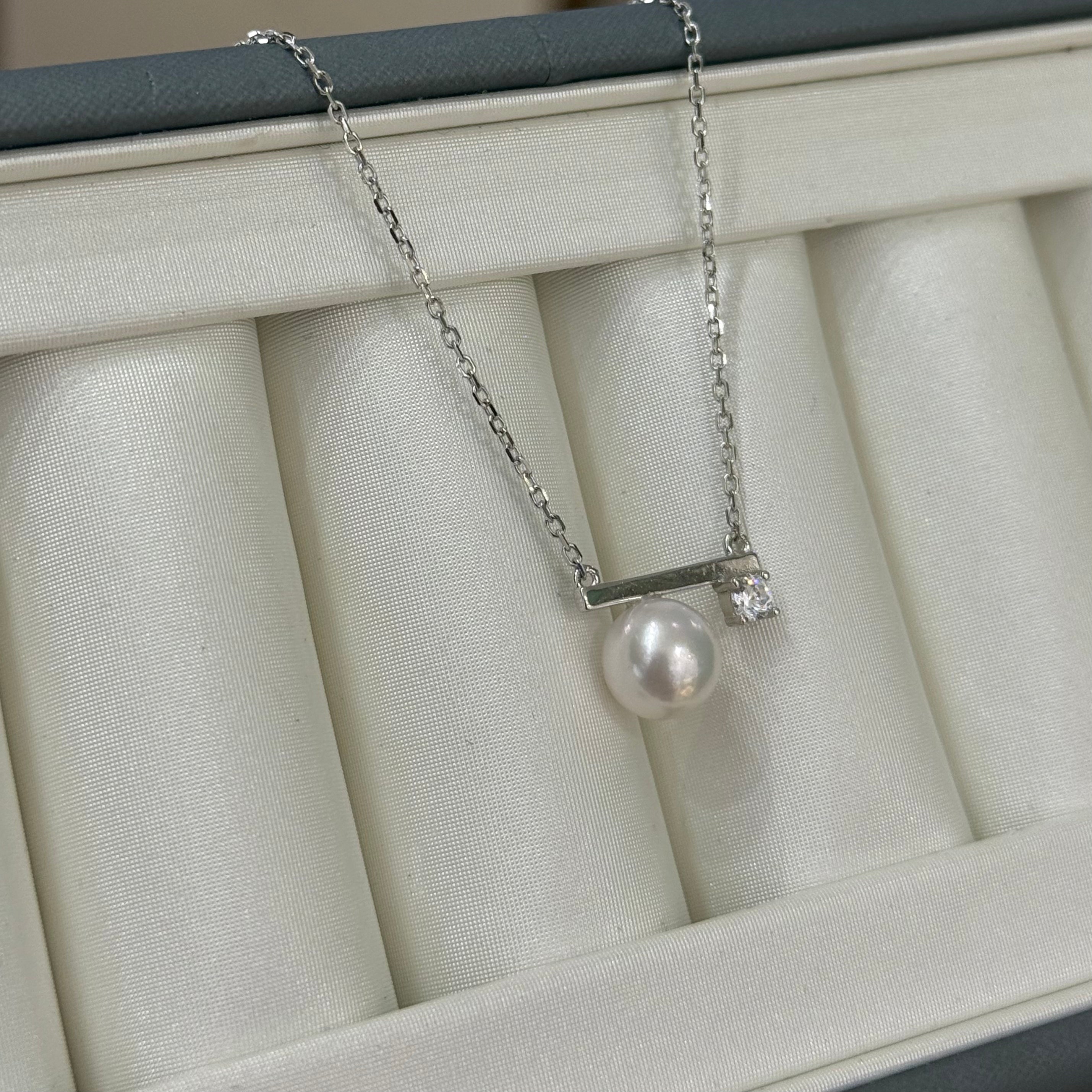 STARRY JEWELRY [Balance Beam] Natural Sea Water Pearl Akoya Clavicular Face Xu Miyu Same Style