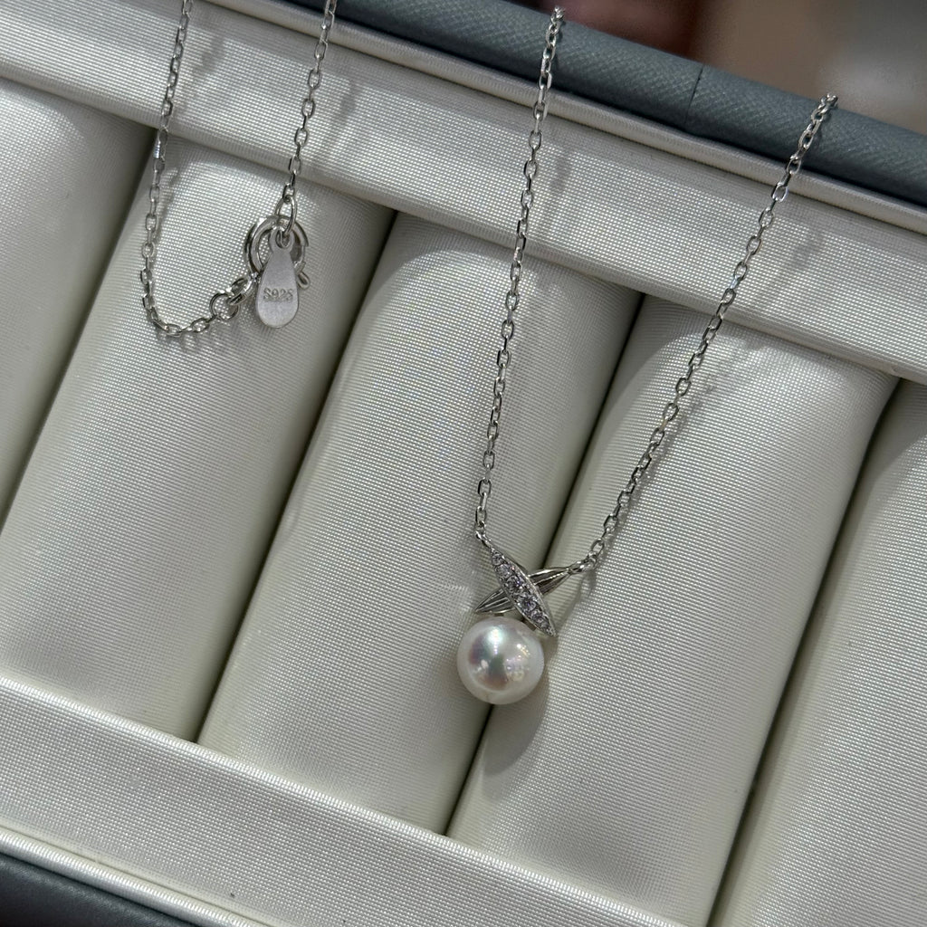 STARRY JEWELRY 【 Comic 】 Extremely Strong Light Sea Pearl Necklace Akoya Charm Pendant Simple Gift Generous Exquisite
