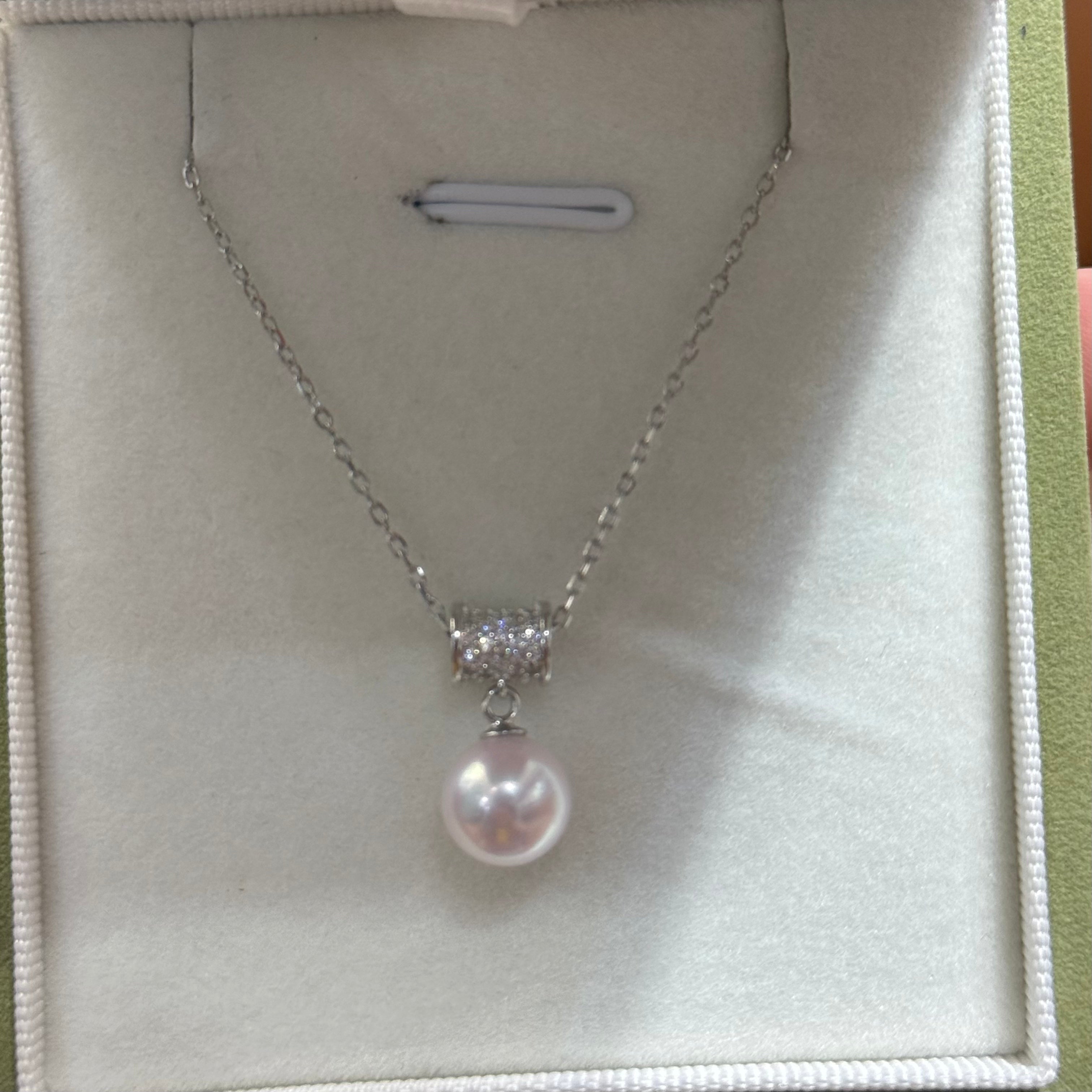 STARRY JEWELRY 【 Little Waist 】 Extremely strong natural seawater pearl necklace Akoya collarbone chain enhances temperament, exquisite gift giving