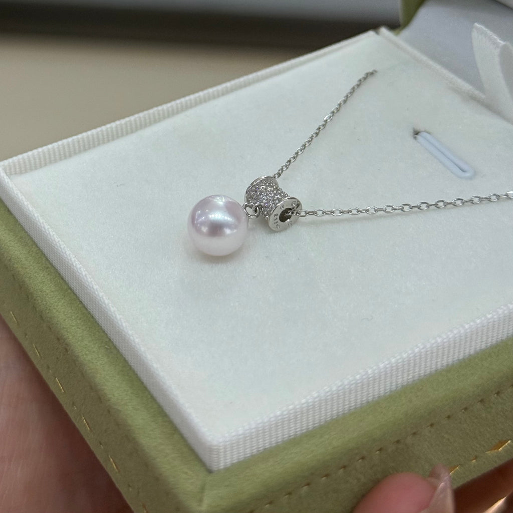 STARRY JEWELRY 【 Little Waist 】 Extremely strong natural seawater pearl necklace Akoya collarbone chain enhances temperament, exquisite gift giving