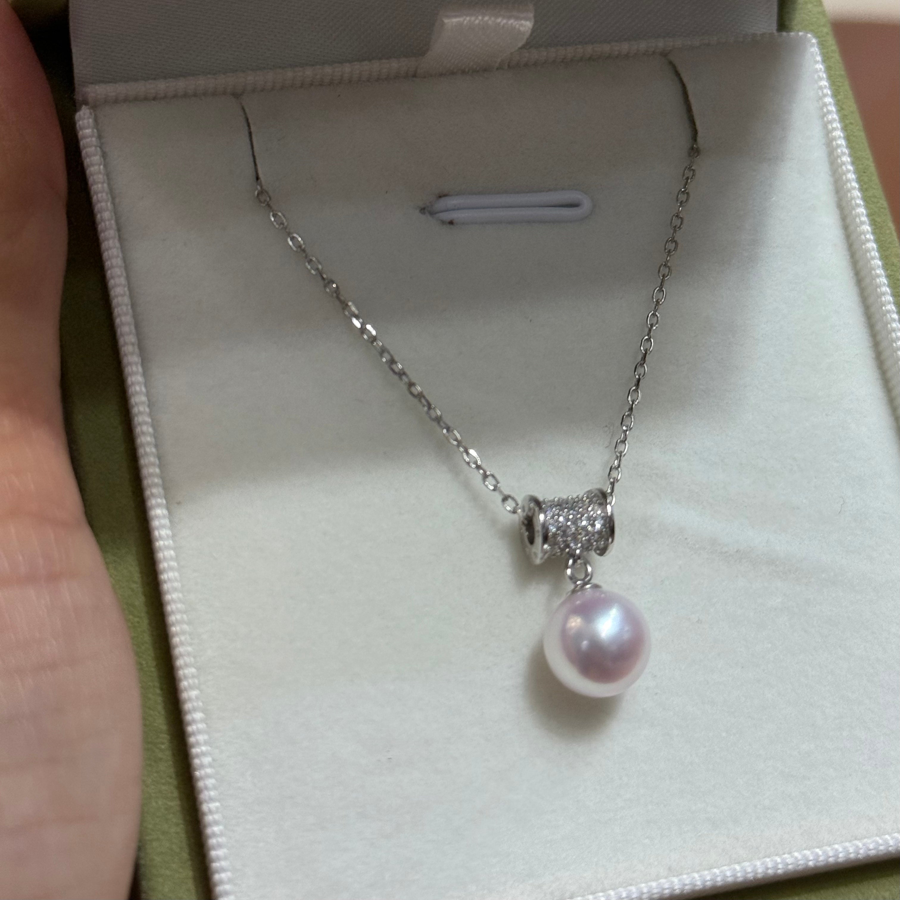 STARRY JEWELRY 【 Little Waist 】 Extremely strong natural seawater pearl necklace Akoya collarbone chain enhances temperament, exquisite gift giving