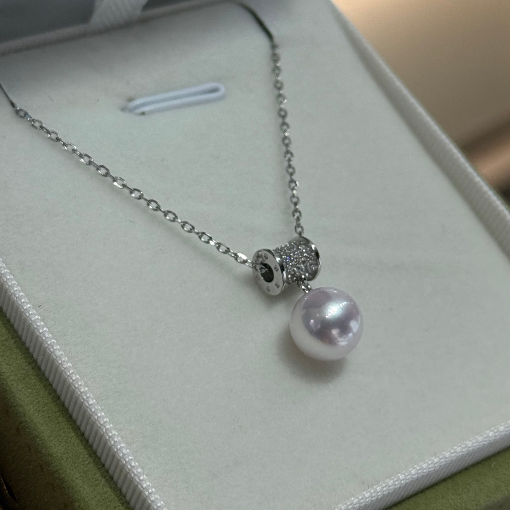 STARRY JEWELRY 【 Little Waist 】 Extremely strong natural seawater pearl necklace Akoya collarbone chain enhances temperament, exquisite gift giving