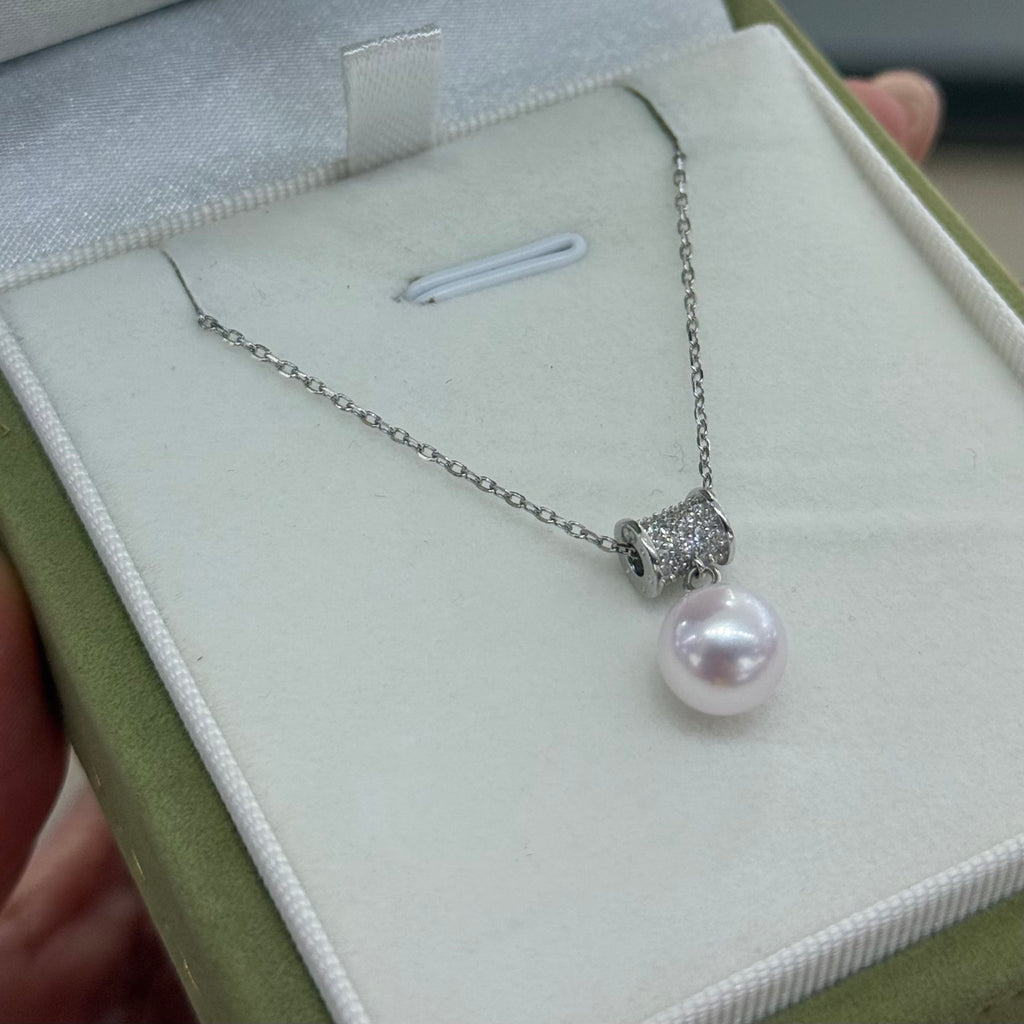STARRY JEWELRY 【 Little Waist 】 Extremely strong natural seawater pearl necklace Akoya collarbone chain enhances temperament, exquisite gift giving