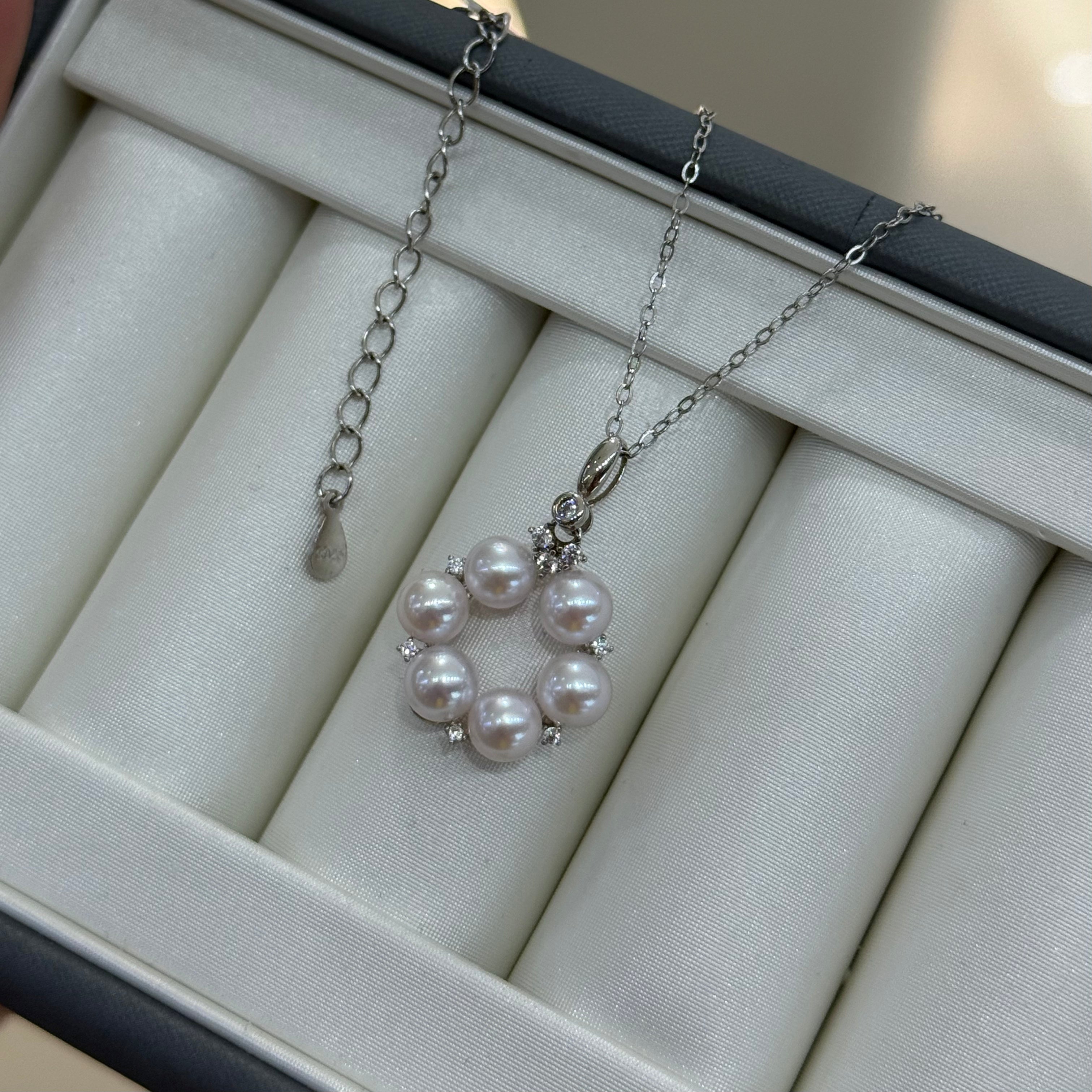 STARRY JEWELRY [Star Ring] Natural Sea Pearl Akoya Pendant Necklace Temperament Clavicle Chain Perfect Gift