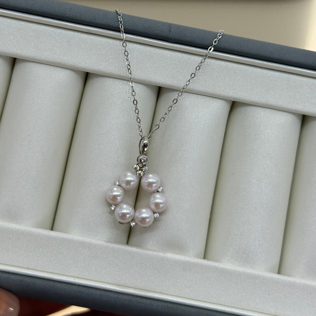 STARRY JEWELRY [Star Ring] Natural Sea Pearl Akoya Pendant Necklace Temperament Clavicle Chain Perfect Gift