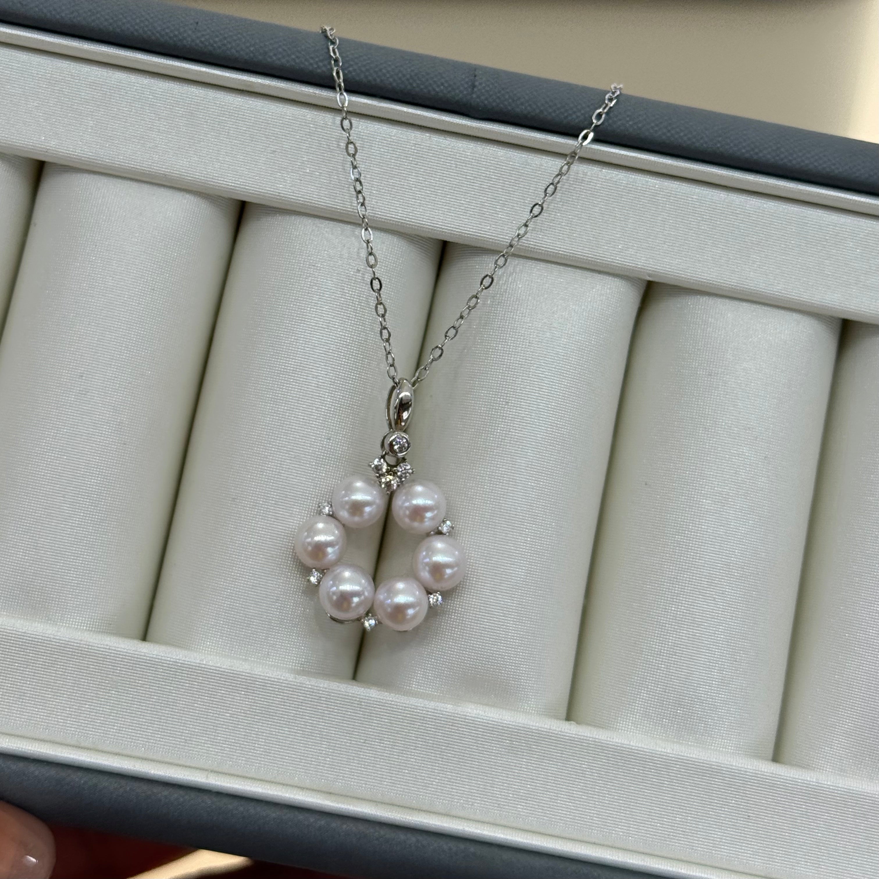STARRY JEWELRY [Star Ring] Natural Sea Pearl Akoya Pendant Necklace Temperament Clavicle Chain Perfect Gift