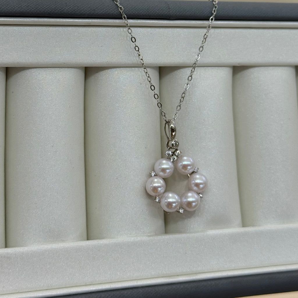 STARRY JEWELRY [Star Ring] Natural Sea Pearl Akoya Pendant Necklace Temperament Clavicle Chain Perfect Gift