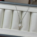 STARRY JEWELRY [Moon White] Natural Sea Water Pearl Akoya Milk Cap Pendant Necklace Temperament Clavicle Chain Elegant and Noble