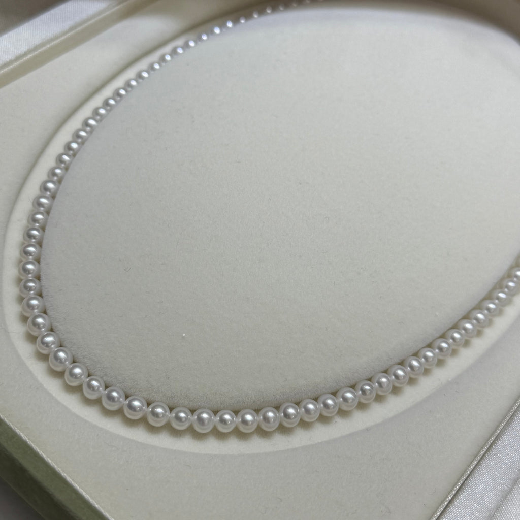 STARRY JEWELRY Natural freshwater pearl necklace 4.5-5mm round, almost flawless, extremely strong light temperament, essential for summer