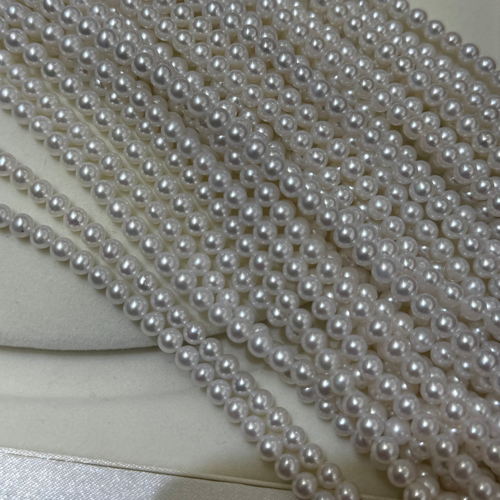STARRY JEWELRY Natural freshwater pearl necklace 4.5-5mm round, almost flawless, extremely strong light temperament, essential for summer