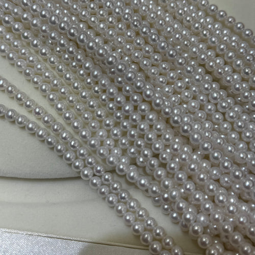STARRY JEWELRY Natural freshwater pearl necklace 4.5-5mm round, almost flawless, extremely strong light temperament, essential for summer