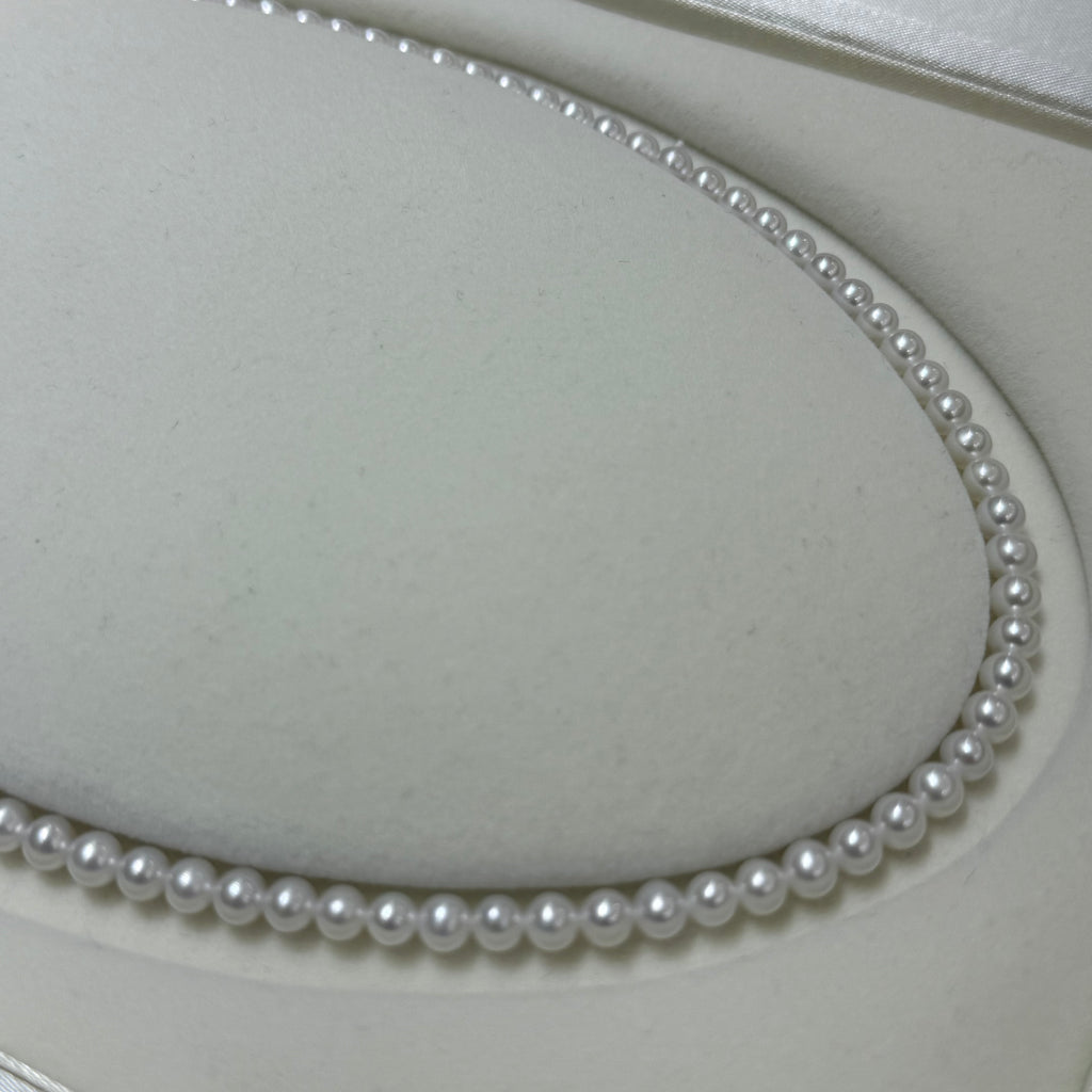 STARRY JEWELRY Natural freshwater pearl necklace 4.5-5mm round, almost flawless, extremely strong light temperament, essential for summer