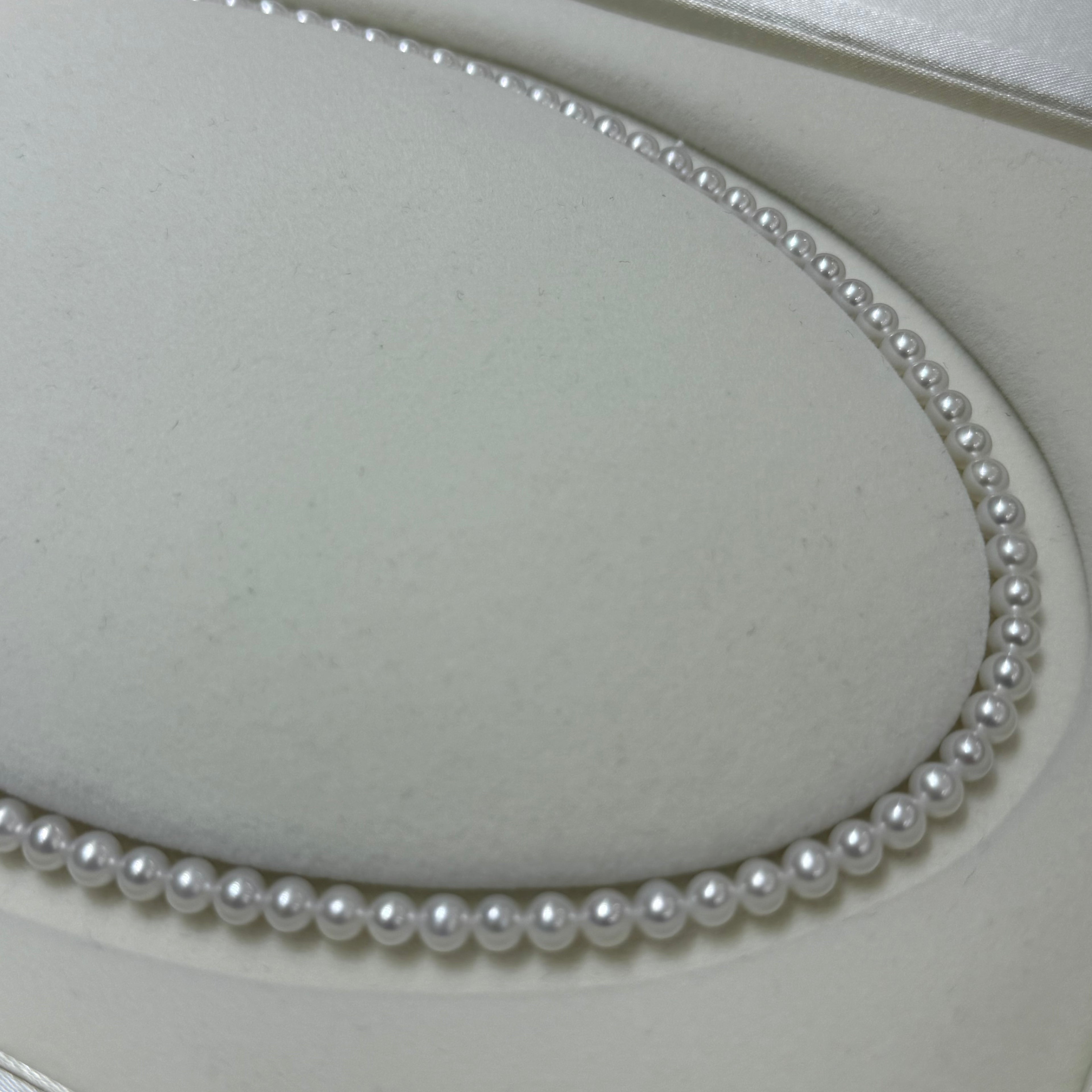 STARRY JEWELRY Natural freshwater pearl necklace 4.5-5mm round, almost flawless, extremely strong light temperament, essential for summer