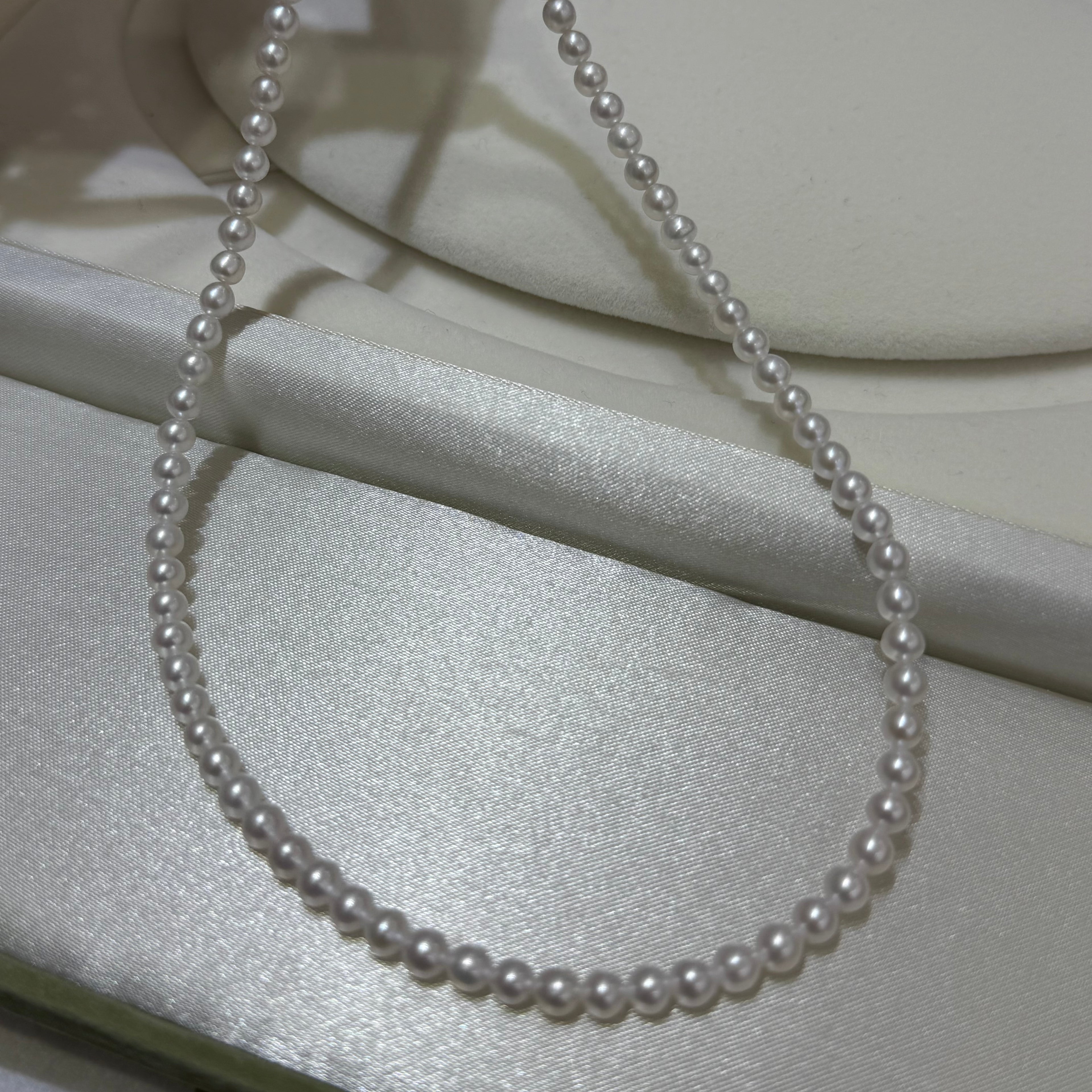 STARRY JEWELRY Natural freshwater pearl necklace 4.5-5mm, nearly round, extremely strong light, Xiaomi chain temperament, essential for summer vacation